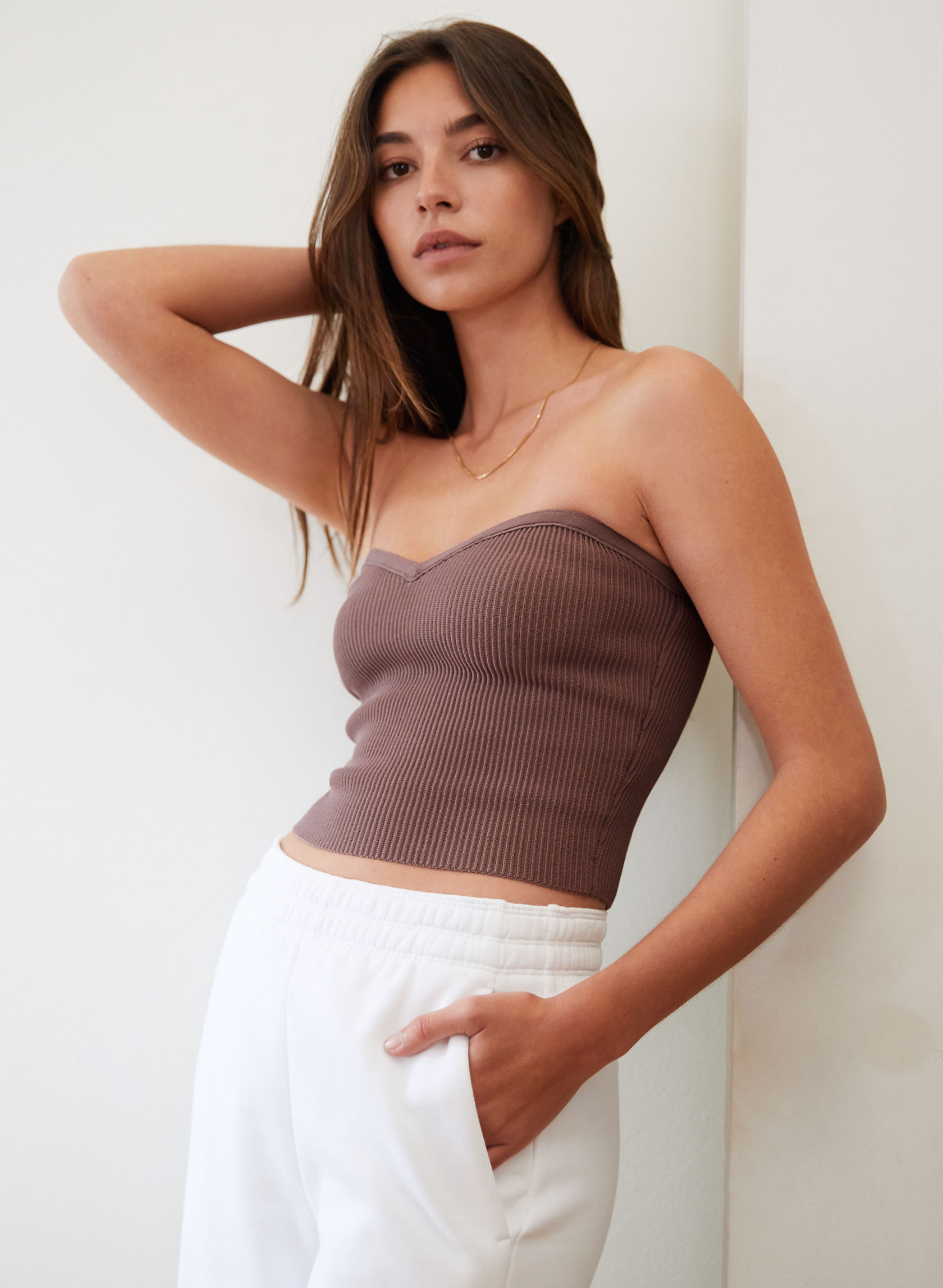 Babaton SCULPT KNIT SWEETHEART TOP Aritzia CA