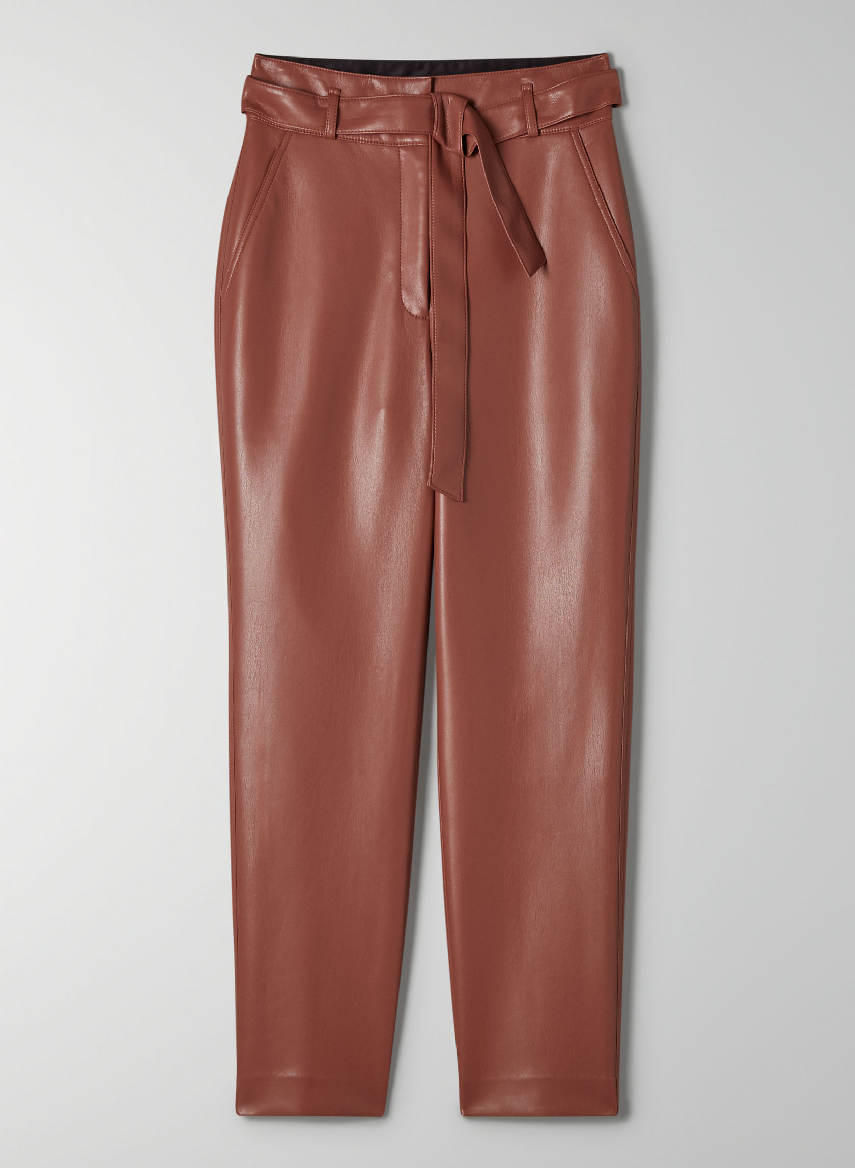 Babaton VEGAN LEATHER BELTED PANT Aritzia US